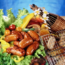 Jigsaw puzzle: Sausages and wine