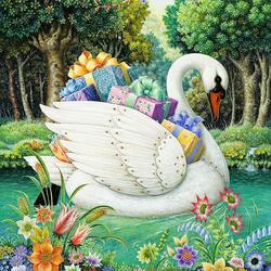 Jigsaw puzzle: Swan with gifts