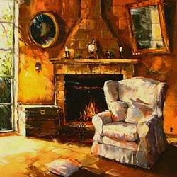 Jigsaw puzzle: By the fireplace