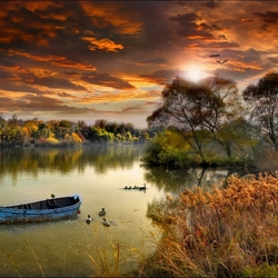 Jigsaw puzzle: River at sunset