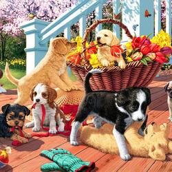 Jigsaw puzzle: Naughty puppies