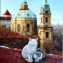 Jigsaw puzzle: Prague cats