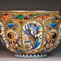 Jigsaw puzzle: Silver bowl with enamel