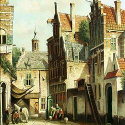 Jigsaw puzzle: A street scene in Holland