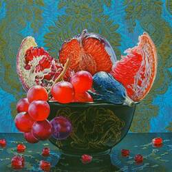 Jigsaw puzzle: Still life with pomegranates and grapes