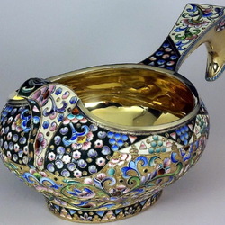 Jigsaw puzzle: Silver ladle with enamel