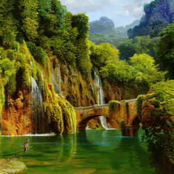 Jigsaw puzzle: Bridge in the mountains