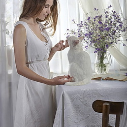 Jigsaw puzzle: White morning with a white cat
