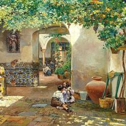 Jigsaw puzzle: Children on the patio