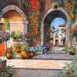 Jigsaw puzzle: Street with arches