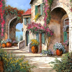 Jigsaw puzzle: Arches in flowers