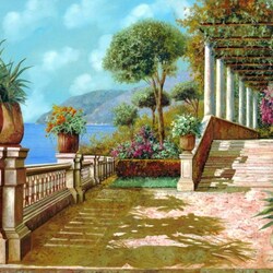 Jigsaw puzzle: Columns and vases on the terrace