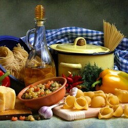 Jigsaw puzzle: With pasta