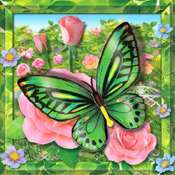 Jigsaw puzzle: Emerald butterfly