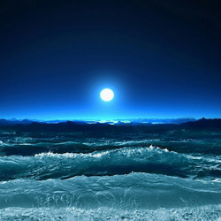 Jigsaw puzzle: Moon over the sea