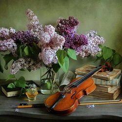 Jigsaw puzzle: Lilac and violin
