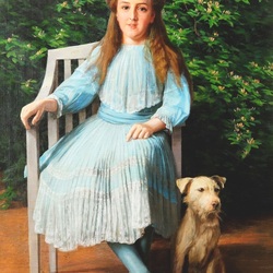 Jigsaw puzzle: Girl with dog