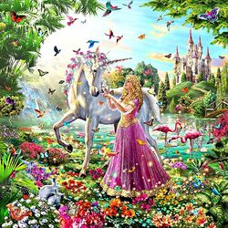 Jigsaw puzzle: Princess and unicorn