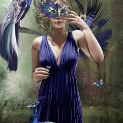 Jigsaw puzzle: Peacock mask