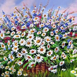 Jigsaw puzzle: Daisies in the meadow