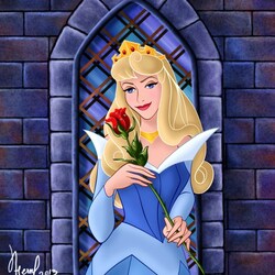 Jigsaw puzzle: Aurora with a rose