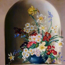Jigsaw puzzle: Still life with flowers in a niche