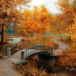 Jigsaw puzzle: Autumn in the old park