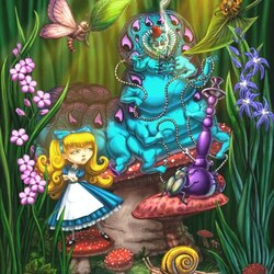 Jigsaw puzzle: Alice and the caterpillar