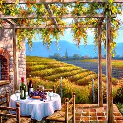 Jigsaw puzzle: View from the terrace to the vineyards