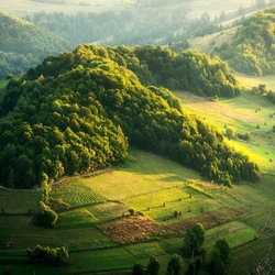 Jigsaw puzzle: Hills of the Carpathian Mountains in the haze