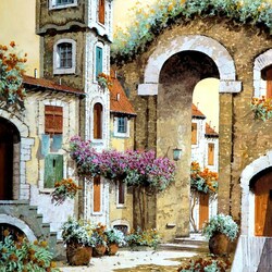 Jigsaw puzzle: Street with an arch