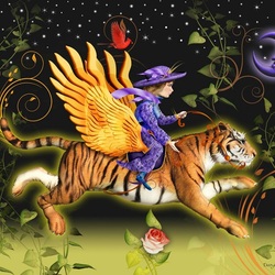 Jigsaw puzzle: Flying tiger