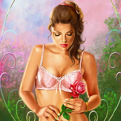 Jigsaw puzzle: Girl with a rose