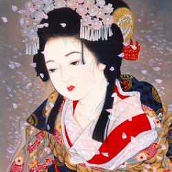 Jigsaw puzzle: Portrait of a young Japanese woman