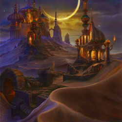 Jigsaw puzzle: City in the sands. Night