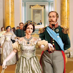 Jigsaw puzzle: Nicholas I with his wife at the ball