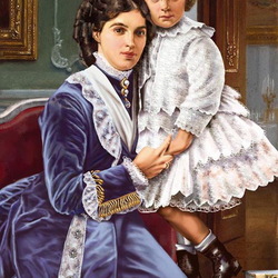 Jigsaw puzzle: Maria Feodorovna with little Nicholas II