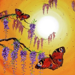 Jigsaw puzzle: Butterflies at sunset