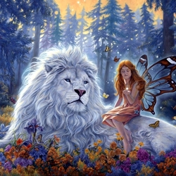 Jigsaw puzzle: Lion and Fairy Butterflies