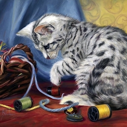 Jigsaw puzzle: Cat with balls