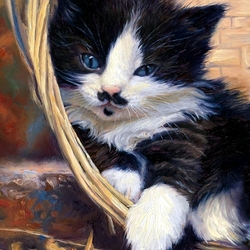 Jigsaw puzzle: Cat in a basket