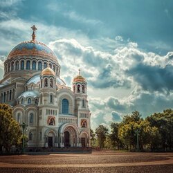 Jigsaw puzzle: Naval Cathedral of St. Nicholas the Wonderworker. 1913