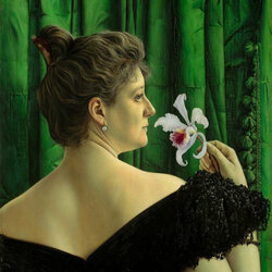 Jigsaw puzzle: Lady with orchid