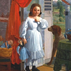 Jigsaw puzzle: Girl with dog and toys