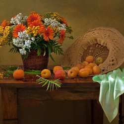 Jigsaw puzzle: Flowers and apricots