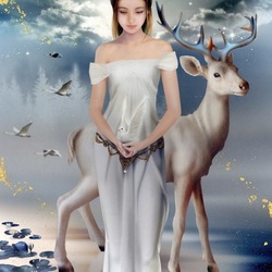 Jigsaw puzzle: Virgo and deer