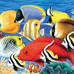 Jigsaw puzzle: School of fish