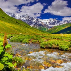 Jigsaw puzzle: Creek in the valley