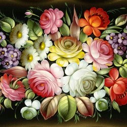 Jigsaw puzzle: Zhostovo tray Flowers