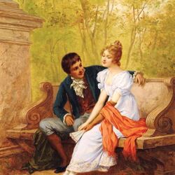Jigsaw puzzle: Young couple in the park